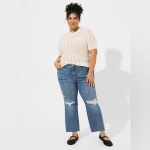 Torrid Cream Short-Sleeve Knit Sweater - NWT